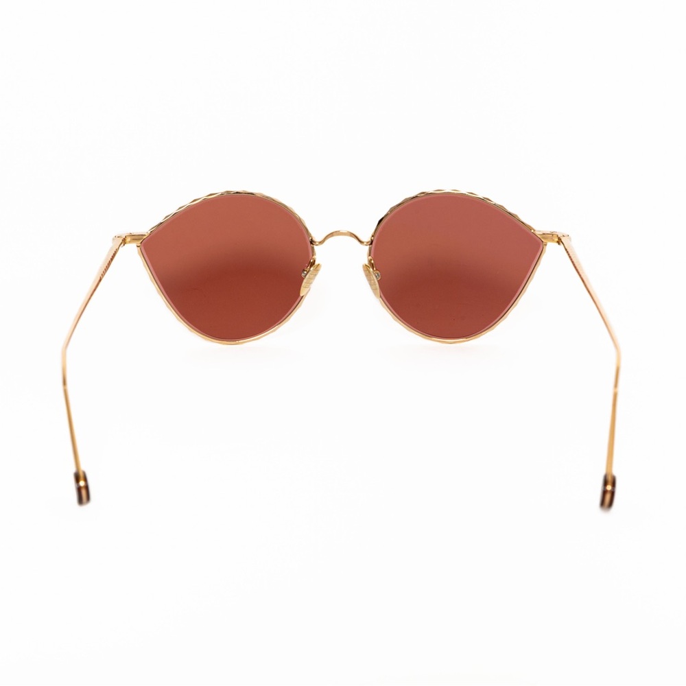 SOLD - AHLEM Place des Alpes Champagne Gold Cat Eye Sunglasses — Rosy Brwn Lens - Picture 6 of 15